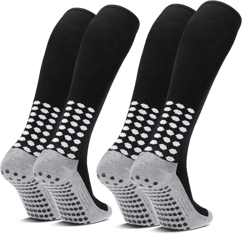 Ultrafun 2/4 Pairs Grip Soccer Socks Non Slip Knee High Compression Soccer Football Socks - Image 1